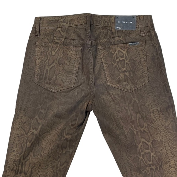 JOE'S COATED SNAKESKIN CHESTNUT BROWN SKINNY ANKLE JEANS - Picture 6 of 15